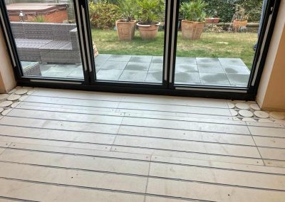 Underfloor heating pipes laid out