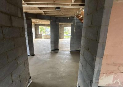 Newly installed floor screed surface at a new build property