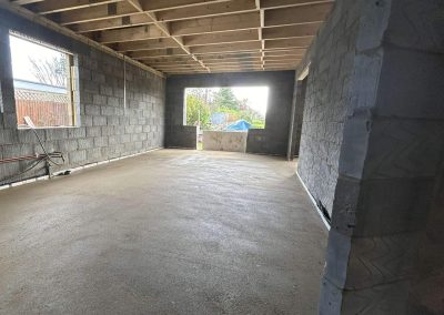Newly installed floor screed surface at a new build property
