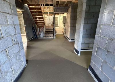Newly installed floor screed surface at a new build property