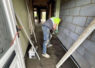Worker using a shovel