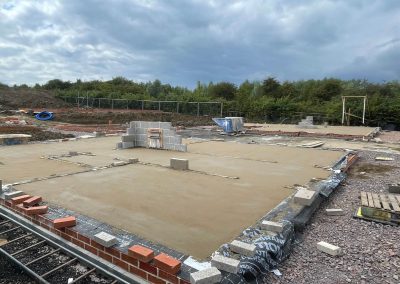Completed floor screed project on an open air new build plot