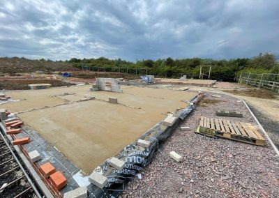 Completed floor screed project on an open air new build plot
