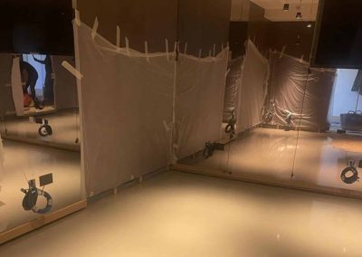 Reflected surfaces with protective coverings.