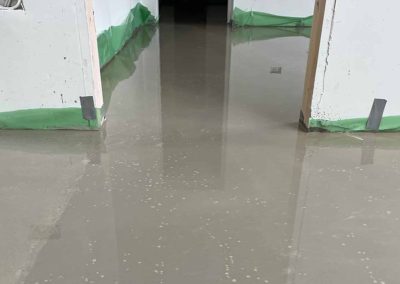 Newly installed floor screed surface at a self build project