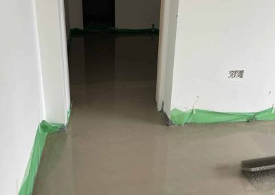 Newly installed floor screed surface at a self build project