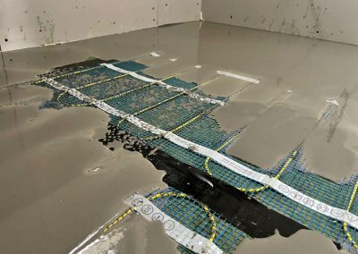 Electric underfloor heating mesh install and screed, Fenny Stratford