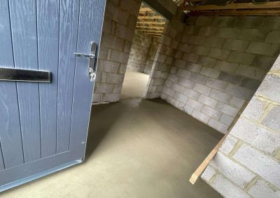 Newly installed floor screed surface at a new build property
