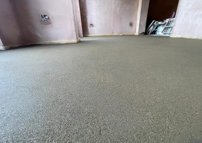 Newly installed floor screed surface in new building