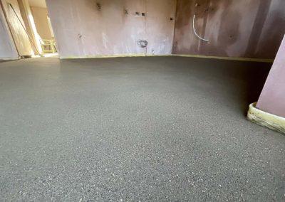 Newly installed floor screed surface in new building