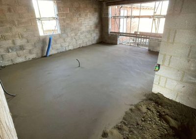 Newly installed floor screed surface at a new build project