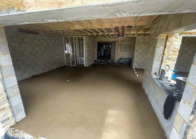 Newly installed floor screed inside a new build property in Olney