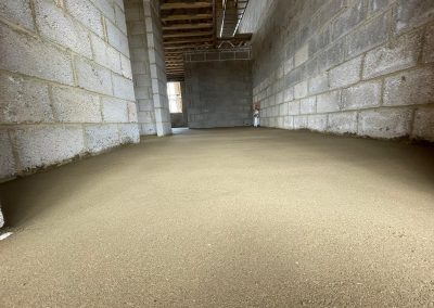 Newly installed floor screed surface at a new build project
