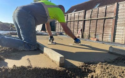 Oversight stage, traditional screed, Sawtry, Cambridgeshire