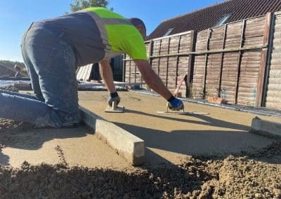 Oversight stage, traditional screed, Sawtry, Cambridgeshire