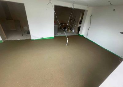 Newly installed floor screed surface in new building