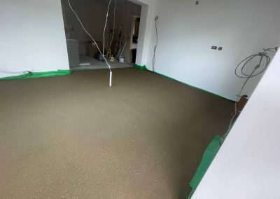 Newly installed floor screed surface in new building