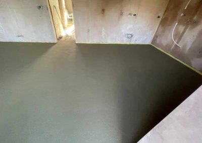 Newly installed floor screed surface in new building