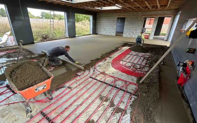 Underfloor heating screed in Bedford – 250㎡