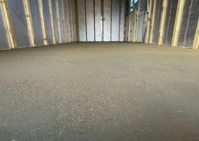Newly installed floor screed surface in new building