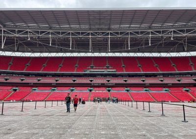 The covered pitch at Wembley Stadium
