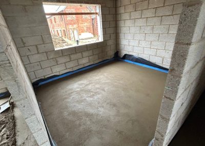 Finished floor screed in a new build property