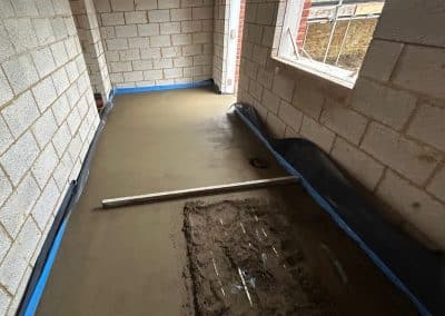 Floor screed in progress